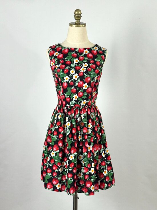 Hell Bunny Dresses & Skirts - Hell Bunny Strawberry Retro Pin Up Fit & Flare Dress Vtg 50s-Style Sleeveless